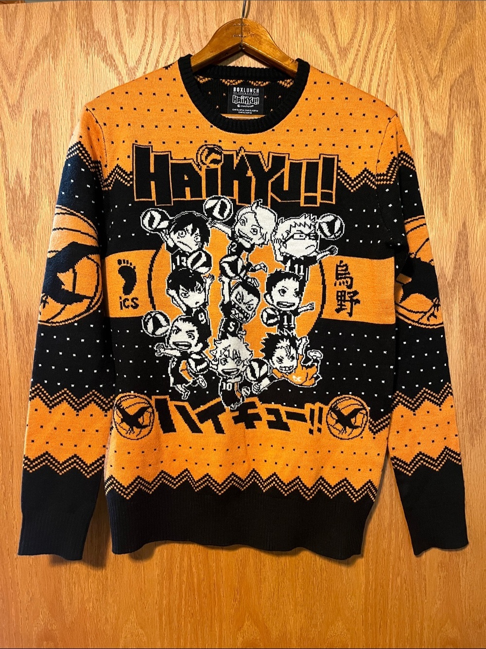 Haiku Orange & Black Volleyball Graphic Crewneck Sweater